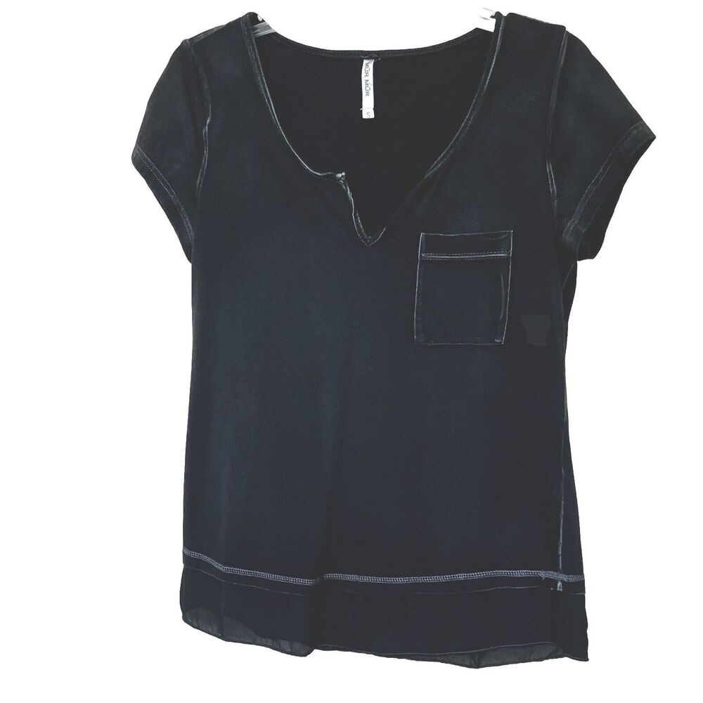 Mur Mur Top Women’s Small Black Short Sleeve Popover Whimsigoth Soft Grunge